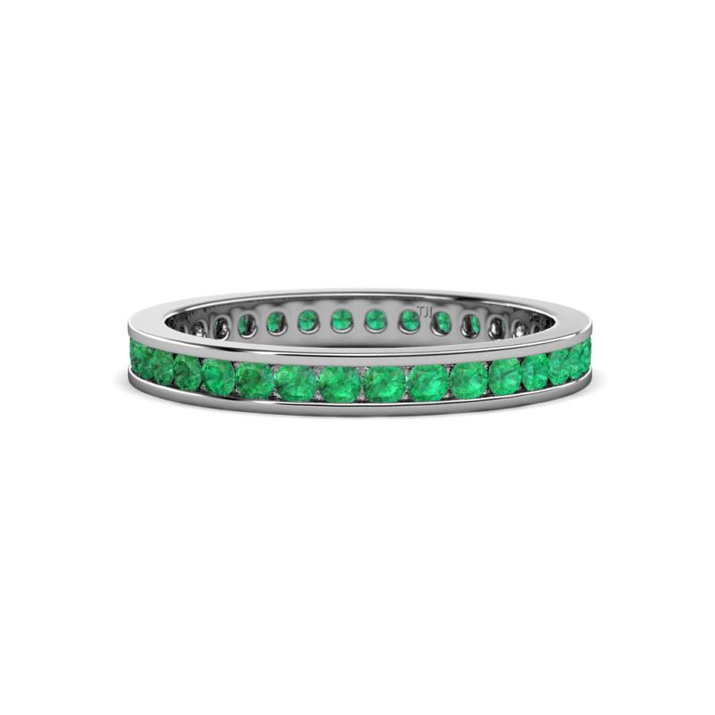 Celina 2.00 mm Round Emerald Eternity Band 