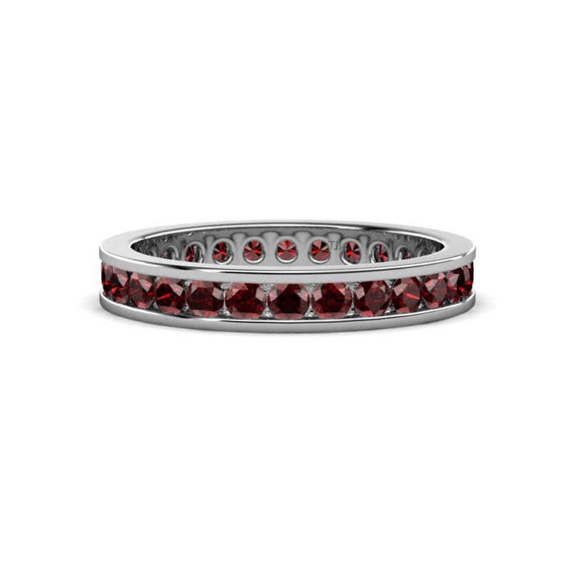 Celina 2.40 mm Round Red Garnet Eternity Band 