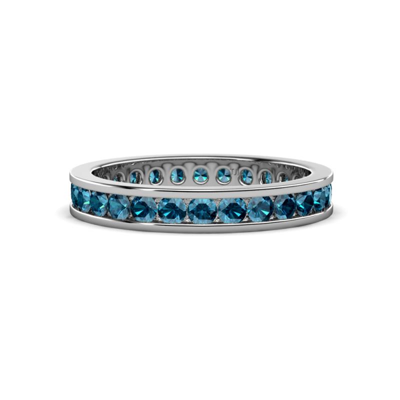 Celina 2.40 mm Round Blue Diamond Eternity Band 