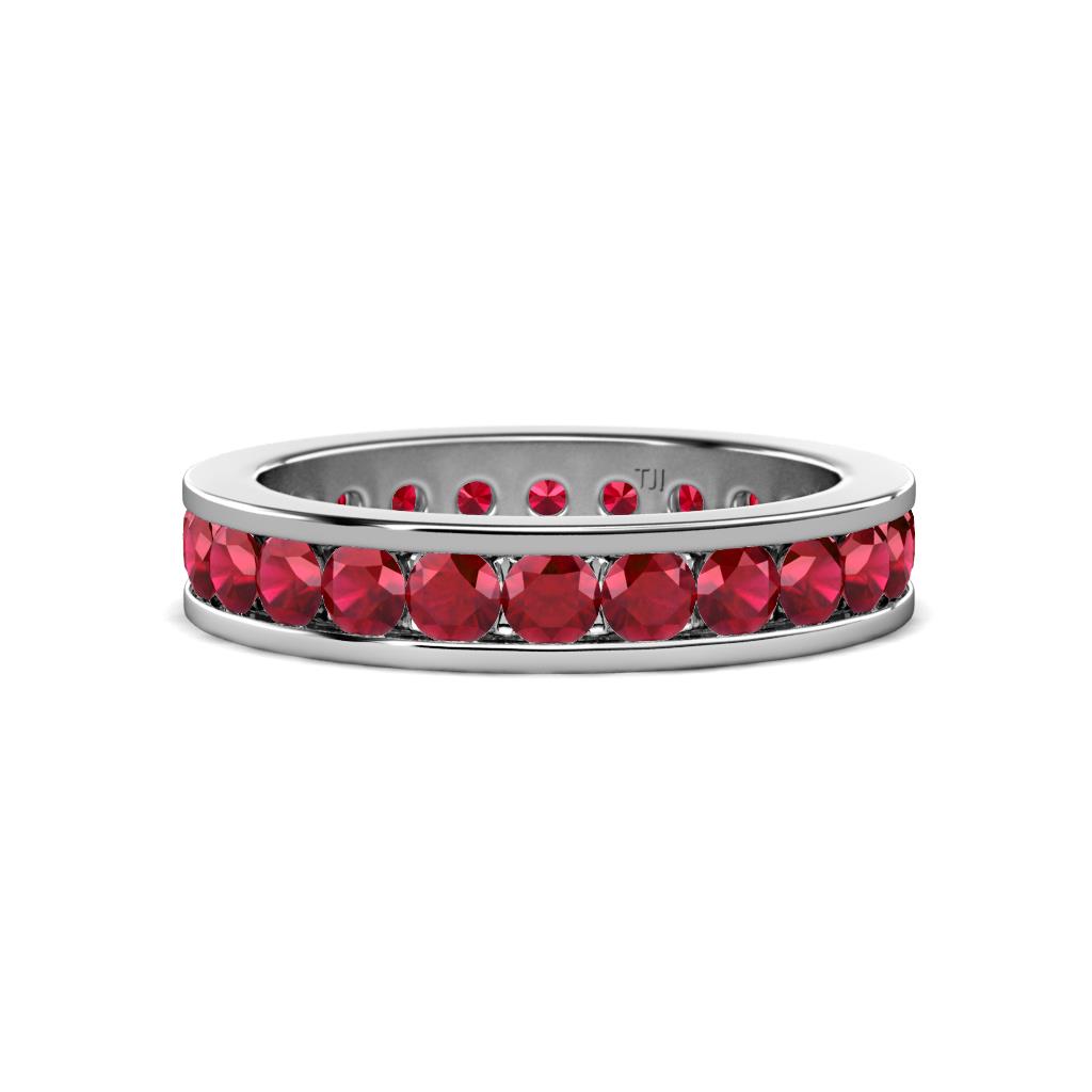 Celina 3.00 mm Round Ruby Eternity Band 