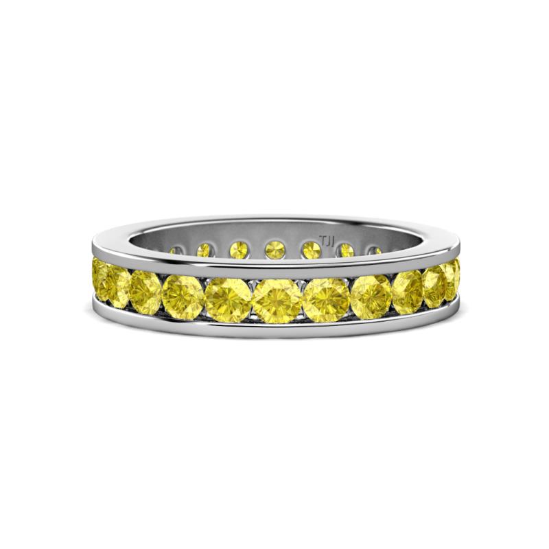 Celina 3.00 mm Round Yellow Sapphire Eternity Band 