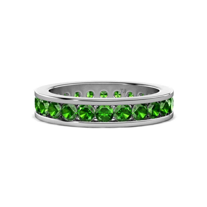 Celina 3.00 mm Round Green Garnet Eternity Band 