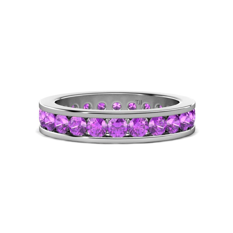 Celina 3.00 mm Round Amethyst Eternity Band 