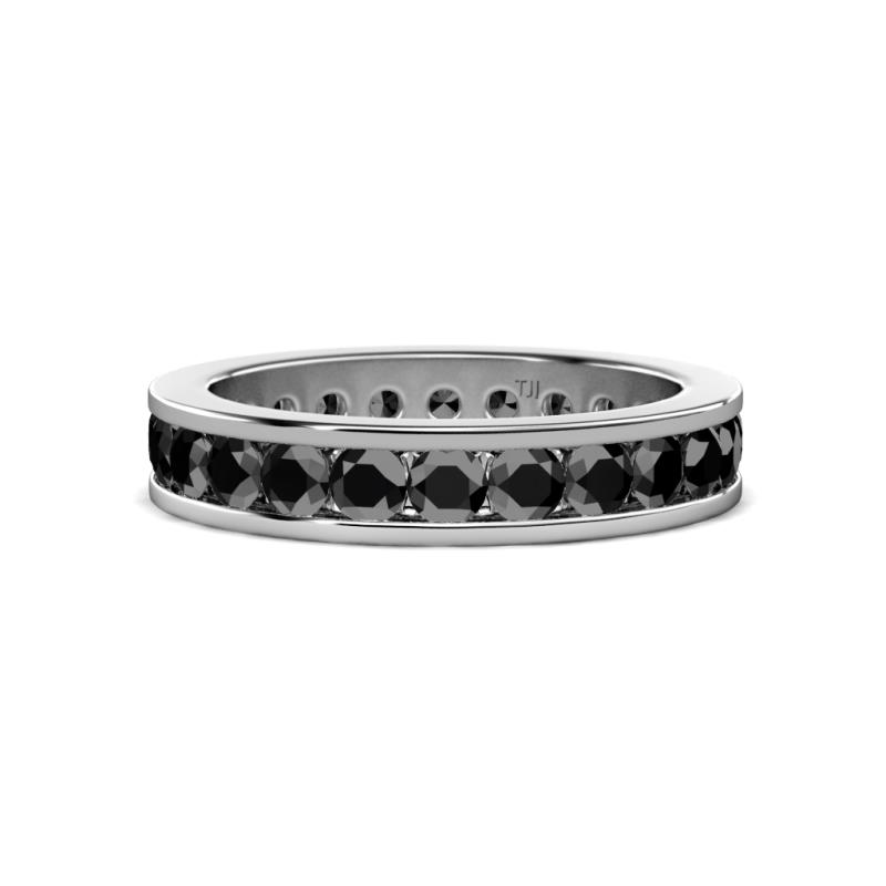 Celina 3.00 mm Round Black Diamond Eternity Band 