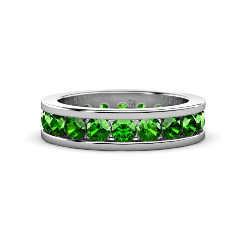 Celina 3.40 mm Round Green Garnet Eternity Band 