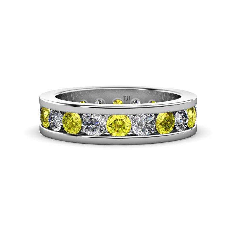 Celina 3.40 mm Round Yellow Diamond and White Lab Grown Diamond Eternity Band 