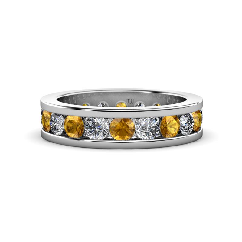 Celina 3.40 mm Round Citrine and Lab Grown Diamond Eternity Band 