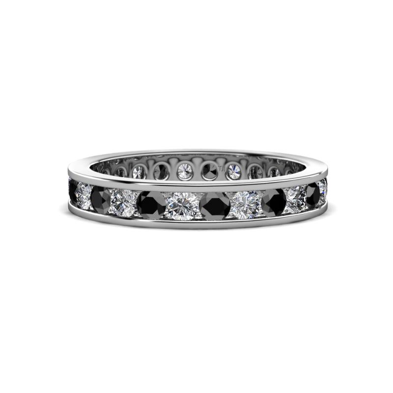 Celina 2.70 mm Round Black Diamond and White Lab Grown Diamond Eternity Band 