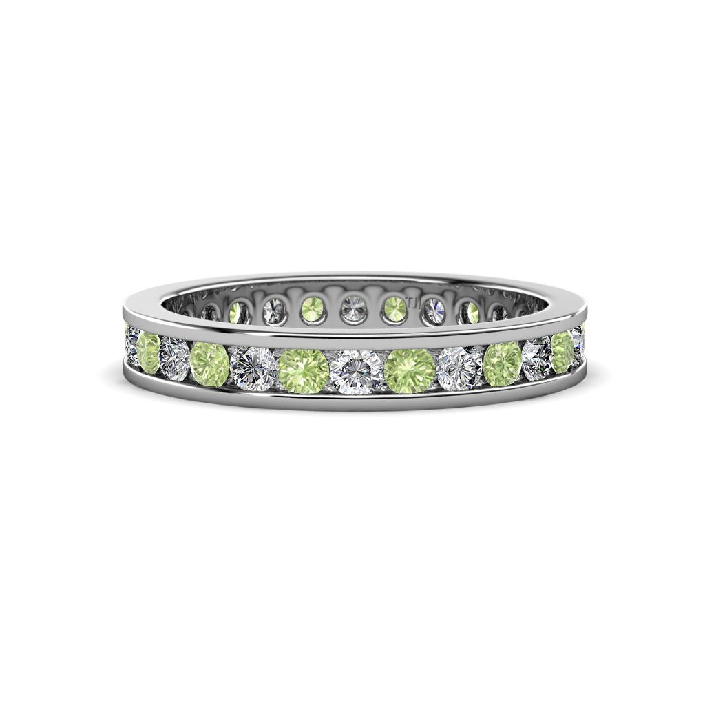 Celina 2.40 mm Round Peridot and Diamond Eternity Band 