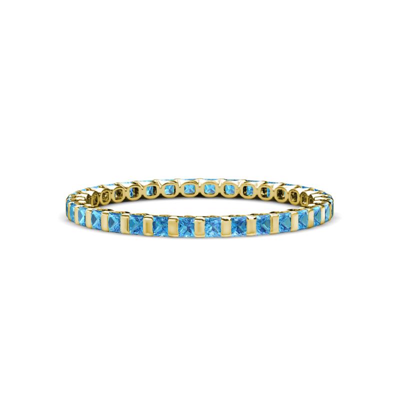 Clarissa 2.00 mm Princess Cut Blue Topaz Eternity Band 