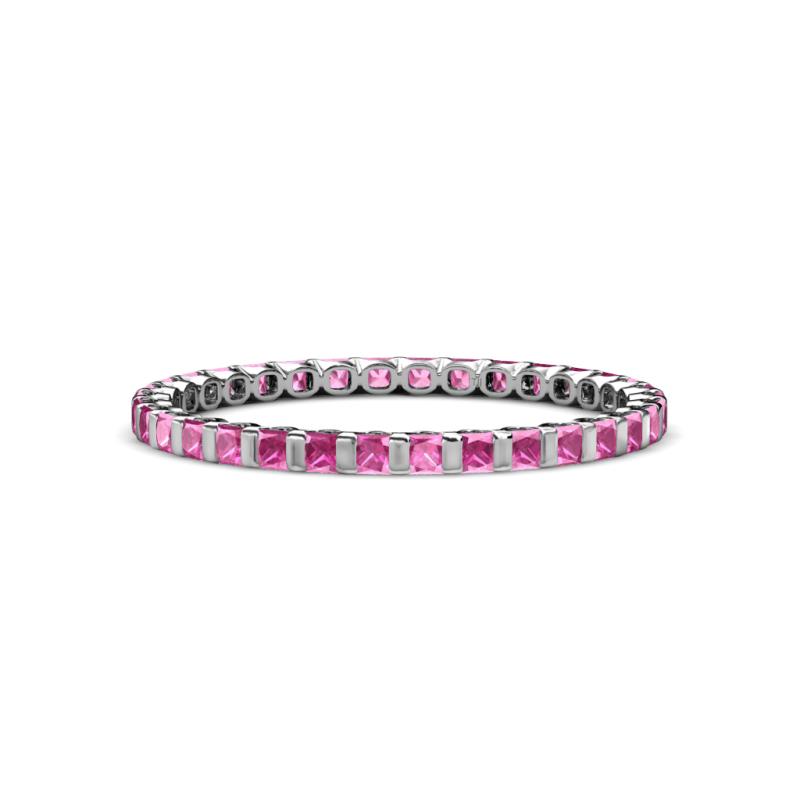 Clarissa 2.00 mm Princess Cut Pink Sapphire Eternity Band 
