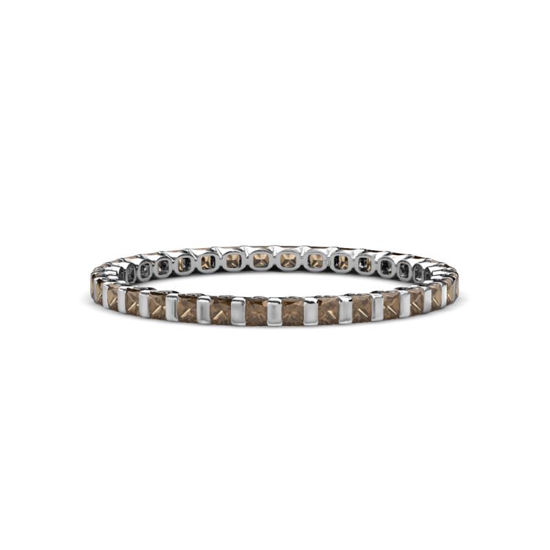 Clarissa 2.00 mm Princess Cut Smoky Quartz Eternity Band 