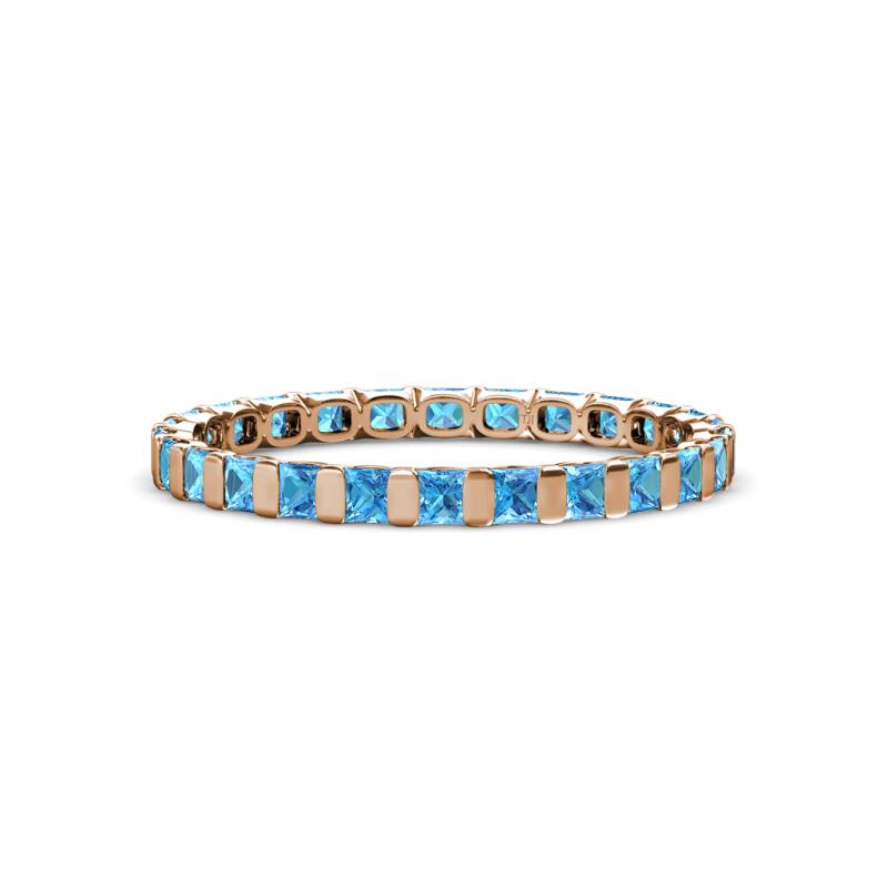 Clarissa 2.50 mm Princess Cut Blue Topaz Eternity Band 