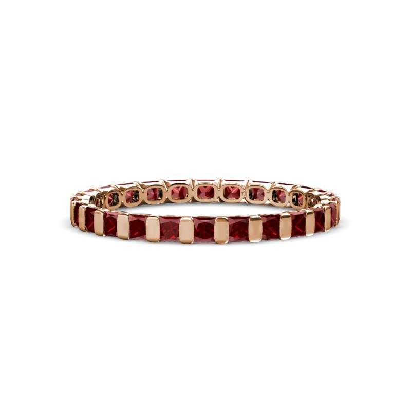 Clarissa 2.50 mm Princess Cut Red Garnet Eternity Band 