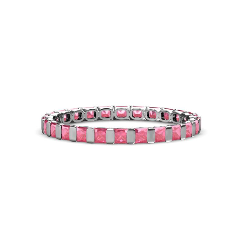 Clarissa 2.50 mm Princess Cut Pink Tourmaline Eternity Band 