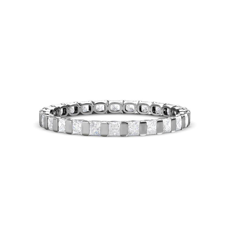 Clarissa 2.50 mm Princess Cut White Sapphire Eternity Band 