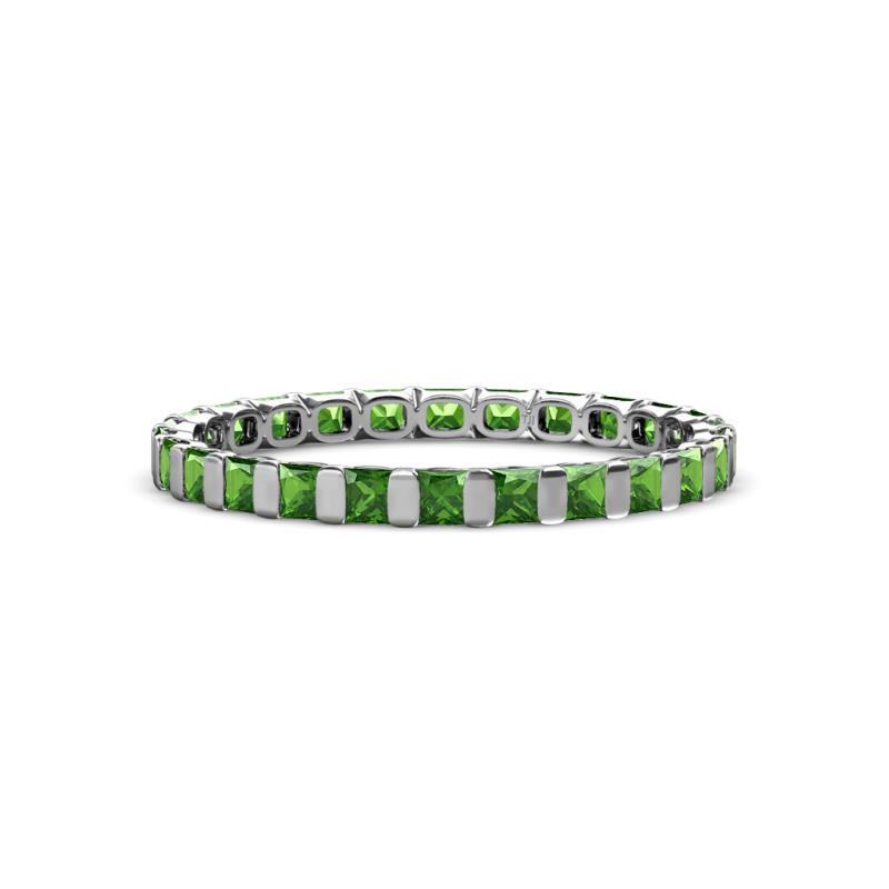 Clarissa 2.50 mm Princess Cut Green Garnet Eternity Band 