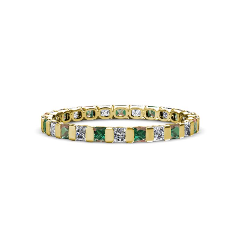 Clarissa 2.50 mm Princess Cut Diamond and Lab Created Alexandrite Eternity Band 