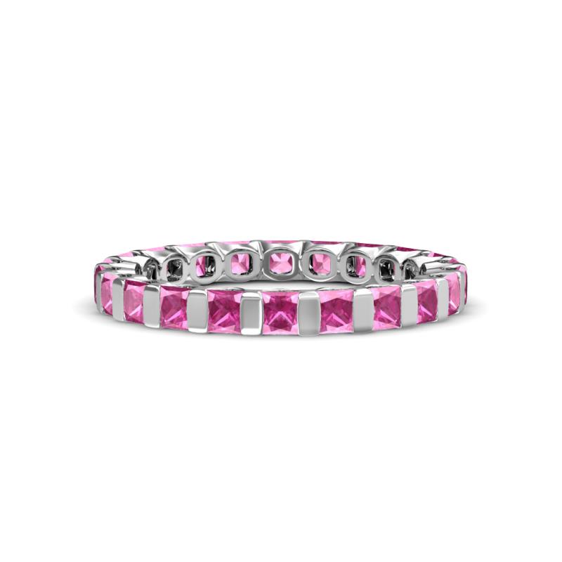Clarissa 3.00 mm Princess Cut Pink Sapphire Eternity Band 