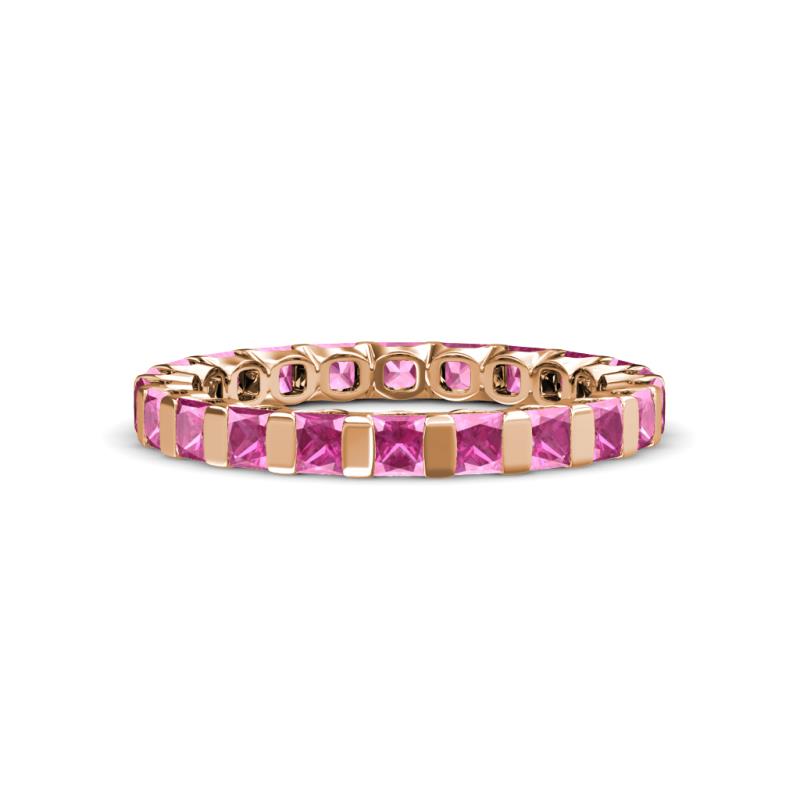 Clarissa 3.00 mm Princess Cut Pink Sapphire Eternity Band 