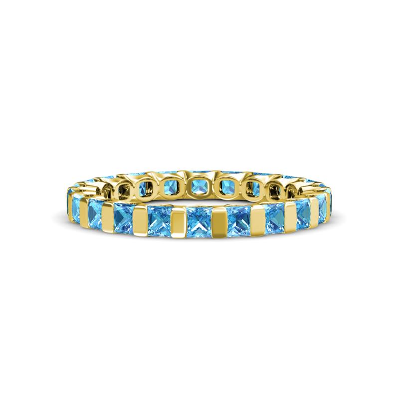 Clarissa 3.00 mm Princess Cut Blue Topaz Eternity Band 