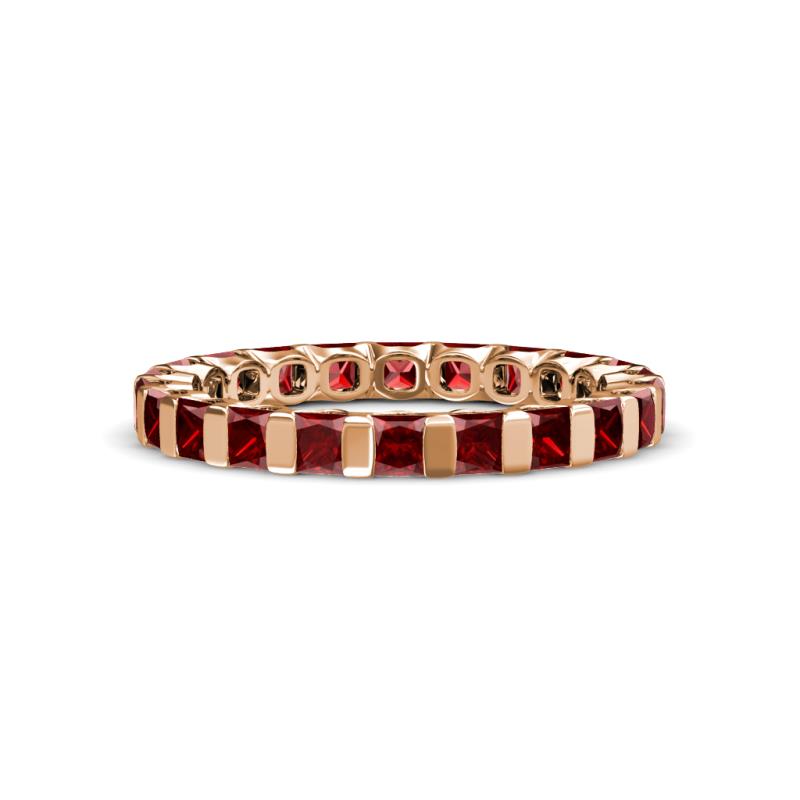 Clarissa 3.00 mm Princess Cut Red Garnet Eternity Band 