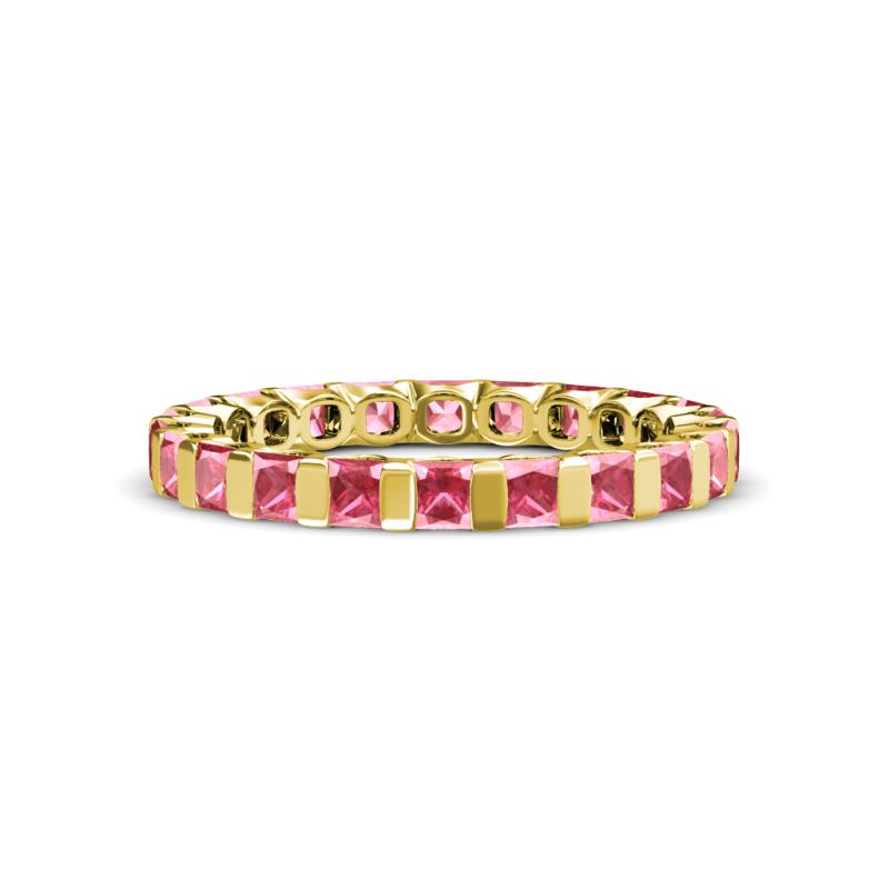 Clarissa 3.00 mm Princess Cut Pink Tourmaline Eternity Band 
