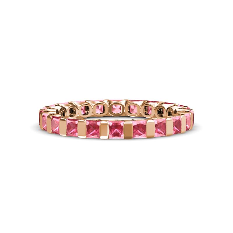 Clarissa 3.00 mm Princess Cut Pink Tourmaline Eternity Band 