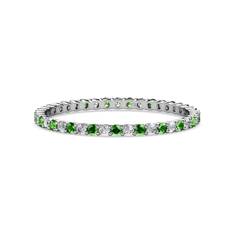 Joyce 1.50 mm Green Garnet and Diamond Eternity Band 