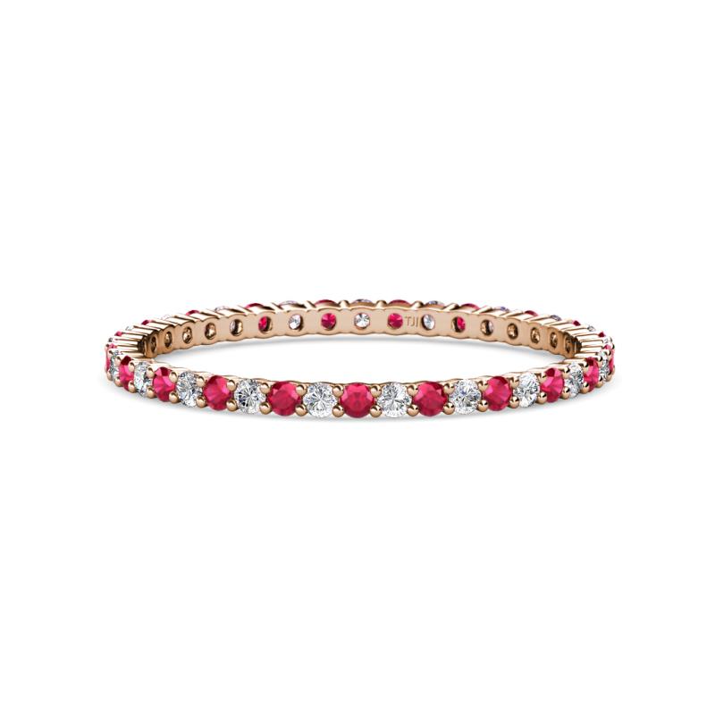 Joyce 1.50 mm Ruby and Lab Grown Diamond Eternity Band 