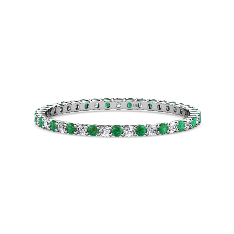 Joyce 1.50 mm Emerald and Lab Grown Diamond Eternity Band 