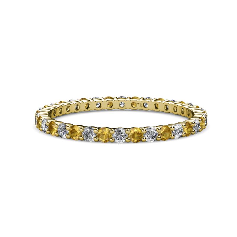 Joyce 2.00 mm Citrine and Diamond Eternity Band 
