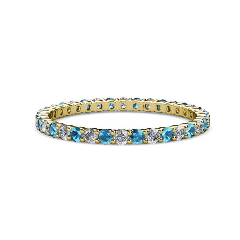 Joyce 2.00 mm London Blue Topaz and Diamond Eternity Band 