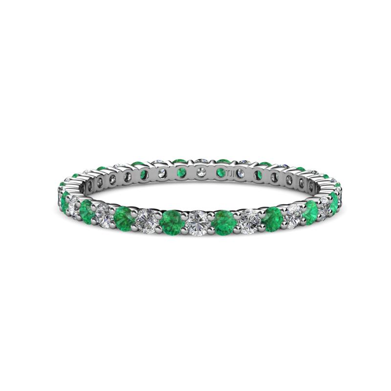 Joyce 2.00 mm Emerald and Diamond Eternity Band 