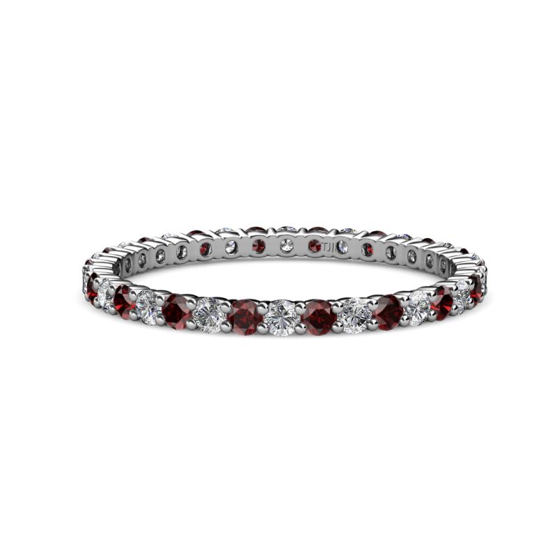 Joyce 2.00 mm Red Garnet and Lab Grown Diamond Eternity Band 