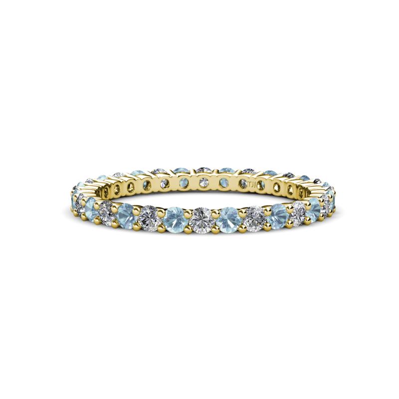 Joyce 2.30 mm Aquamarine and Diamond Eternity Band 