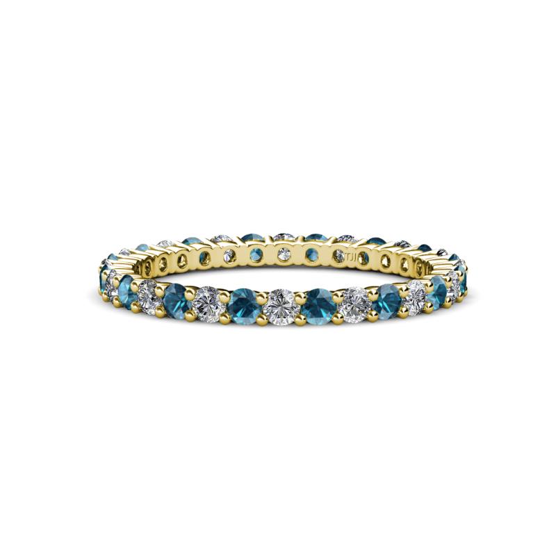 Joyce 2.30 mm London Blue Topaz and Lab Grown Diamond Eternity Band 