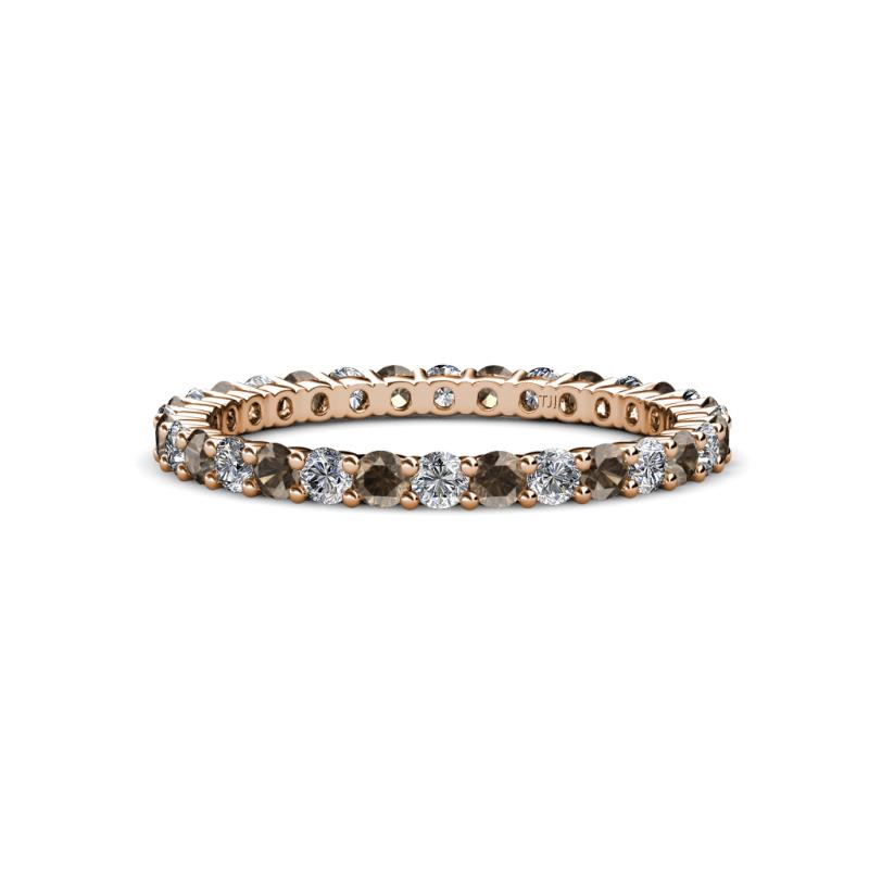 Joyce 2.30 mm Smoky Quartz and Lab Grown Diamond Eternity Band 