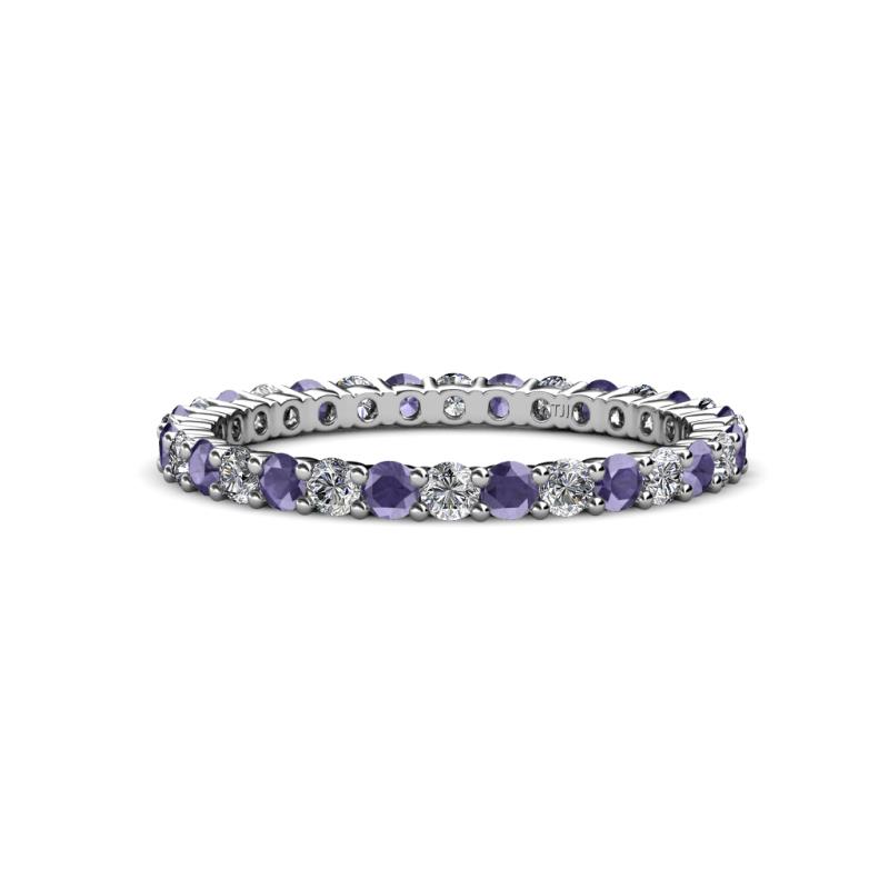Joyce 2.30 mm Iolite and Lab Grown Diamond Eternity Band 
