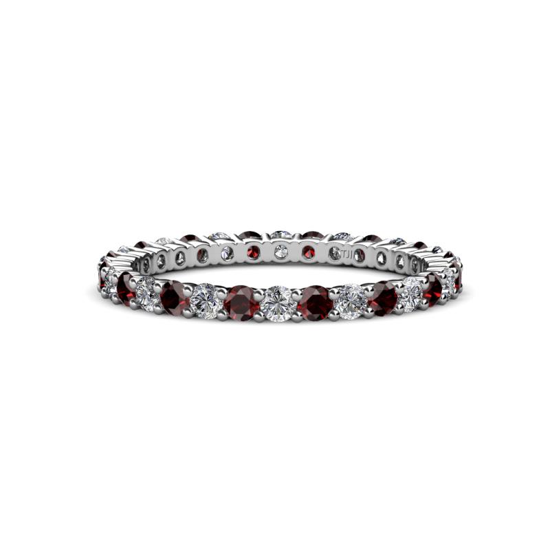 Joyce 2.30 mm Red Garnet and Lab Grown Diamond Eternity Band 