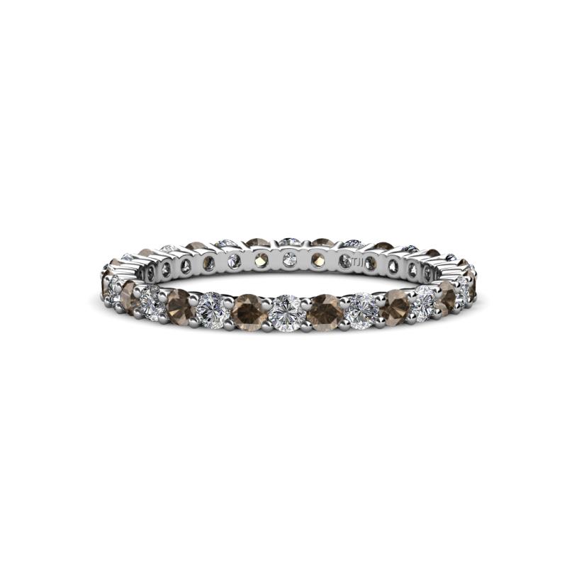 Joyce 2.30 mm Smoky Quartz and Lab Grown Diamond Eternity Band 