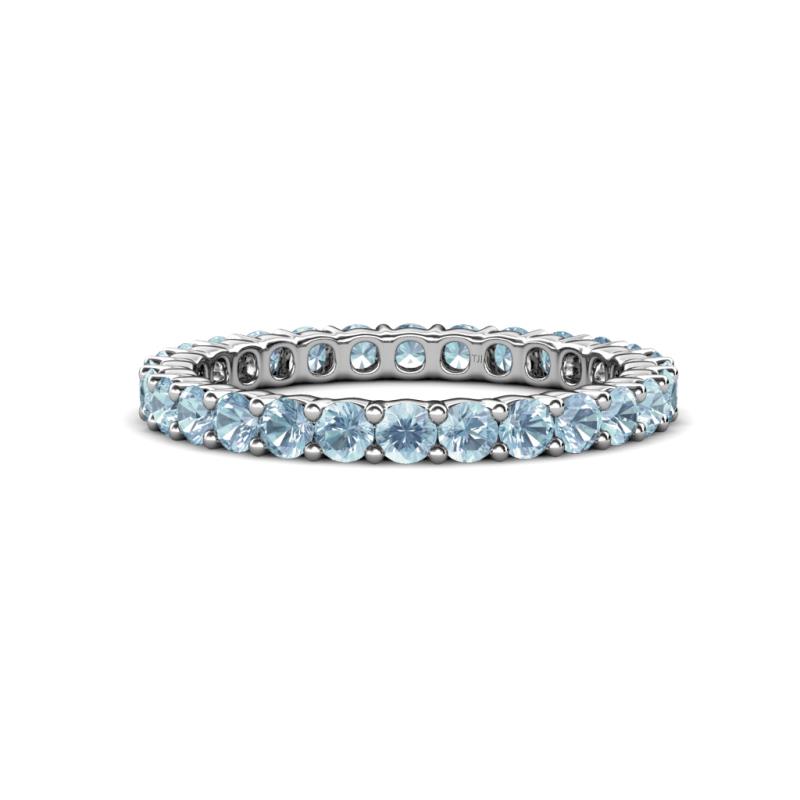 Joyce 2.70 mm Round Aquamarine Eternity Band 