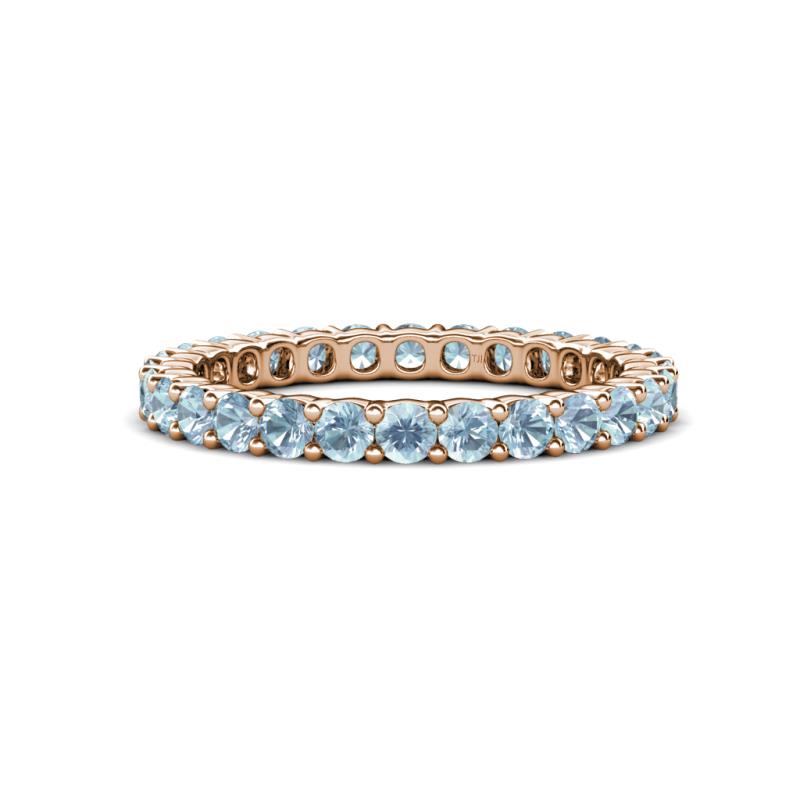 Joyce 2.70 mm Round Aquamarine Eternity Band 