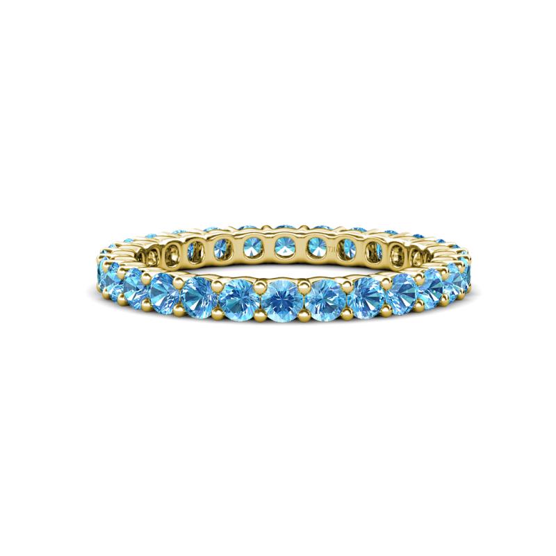 Joyce 2.70 mm Round Blue Topaz Eternity Band 