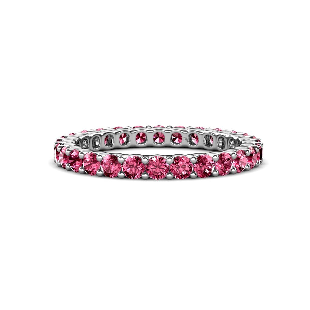 Joyce 2.70 mm Round Pink Tourmaline Eternity Band 