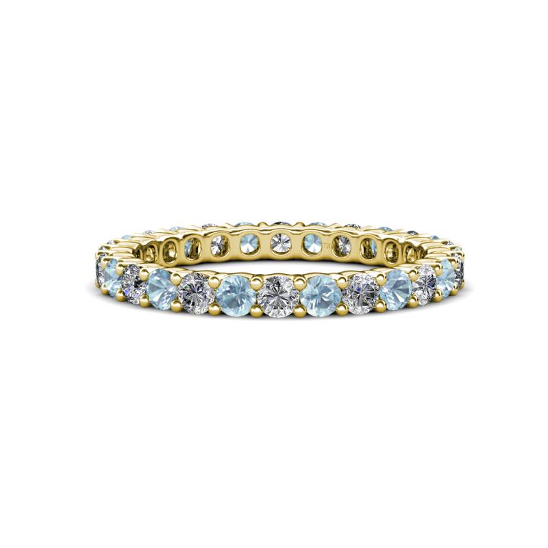 Joyce 2.70 mm Aquamarine and Diamond Eternity Band 
