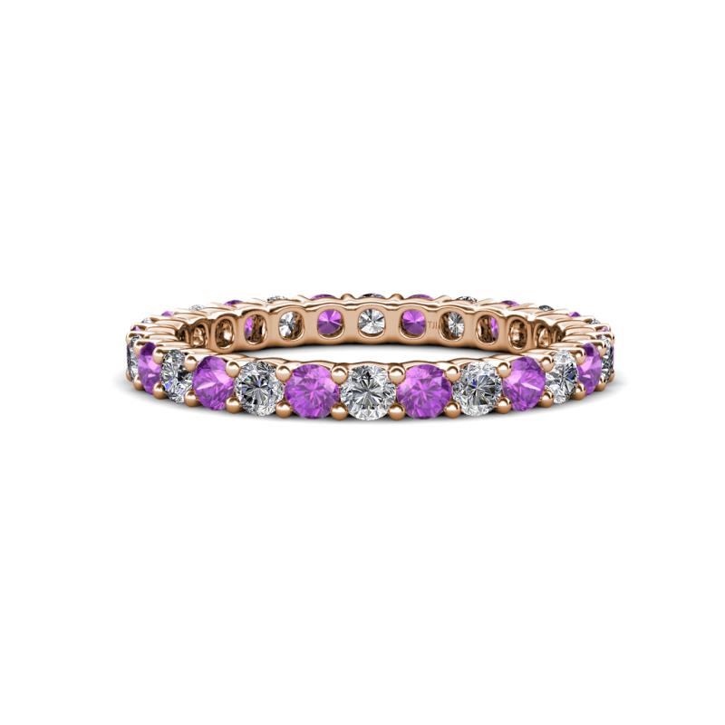Joyce 2.70 mm Amethyst and Diamond Eternity Band 