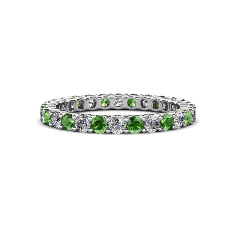 Joyce 2.70 mm Green Garnet and Lab Grown Diamond Eternity Band 