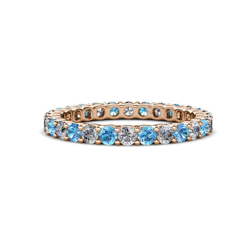 Joyce 2.70 mm Blue Topaz and Lab Grown Diamond Eternity Band 
