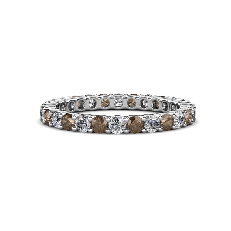 Joyce 2.70 mm Smoky Quartz and Lab Grown Diamond Eternity Band 